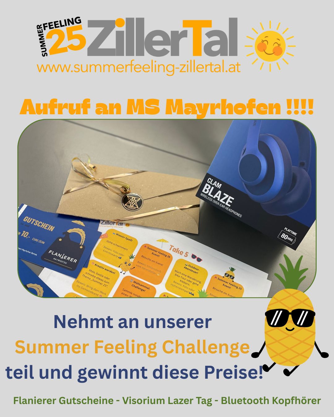 Teilnehmen und GEWINNEN! Wir freuen uns! 🌞😎#summerfeeling25zillertal