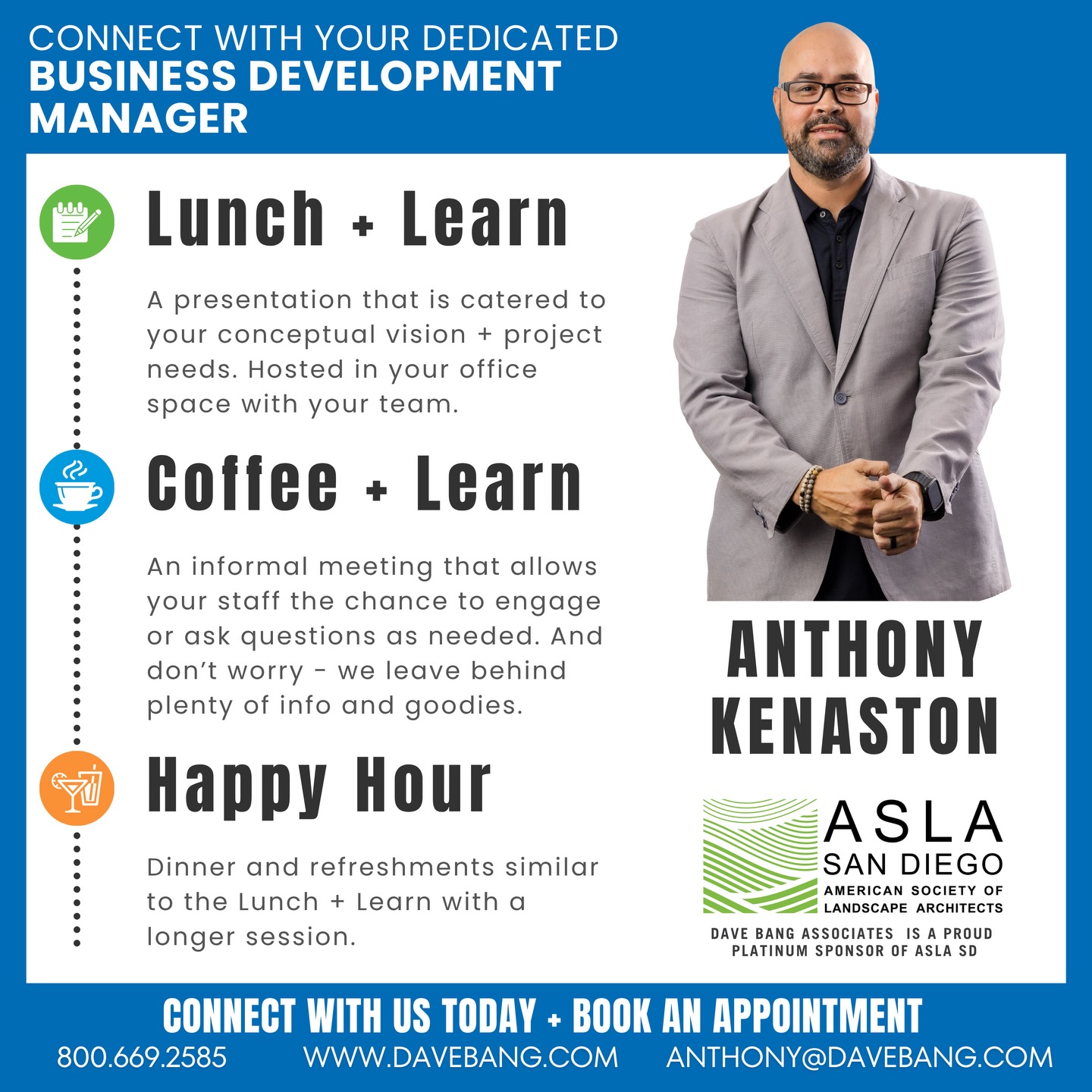 Thank you from @dave_bang_associates for letting us show you a glimpse of what we can do for you! We celebrate landscape architects who push the boundaries of design.
Let’s keep the conversation going! Connect with us today to schedule a Lunch + Learn with your firm
#WLAM2026 #aslasandiego #WLAMSanDiego #iamalandscapearchitect #thisislandscapearchitecture